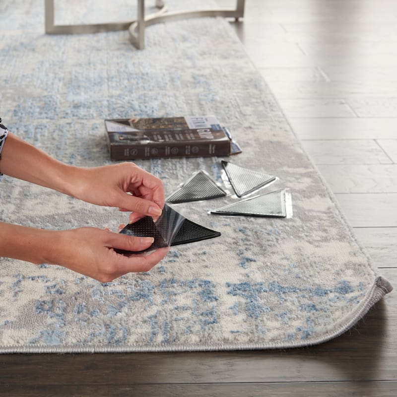 Nourison Firm Grip Anti Slip Rug Gripper - Black - 6" x 3" - 6" x 3"
