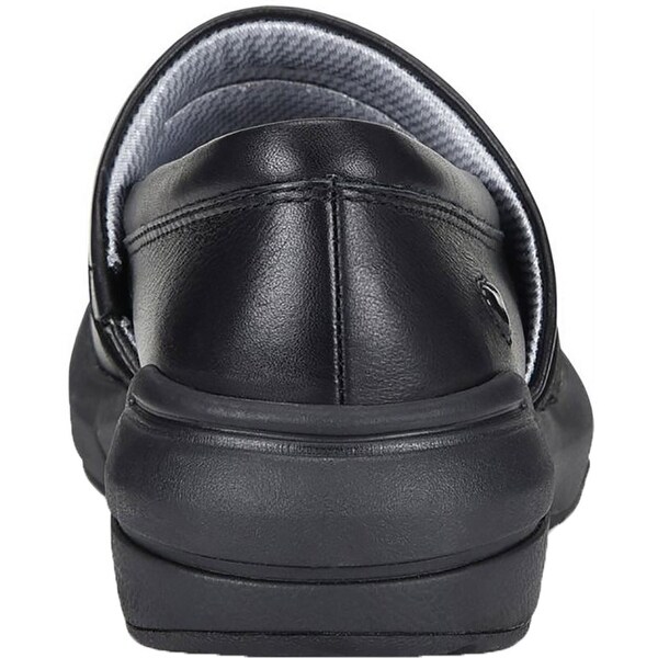 womens leather slip on clogs