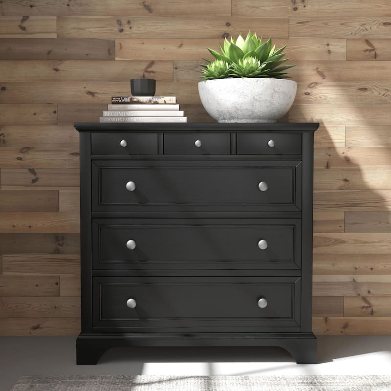 Bedford Chest in Black by Homestyles - Black - 4-drawer
