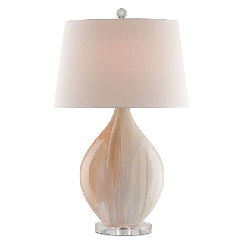 Currey & Company Opal Blush Table Lamp - 31.75"h x 11.5"dia - 31.75"h x 11.5"dia - Amber