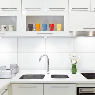 Merola Tile More Plain Glossy White 9-7/8" x 15-3/4" Ceramic Wall Tile