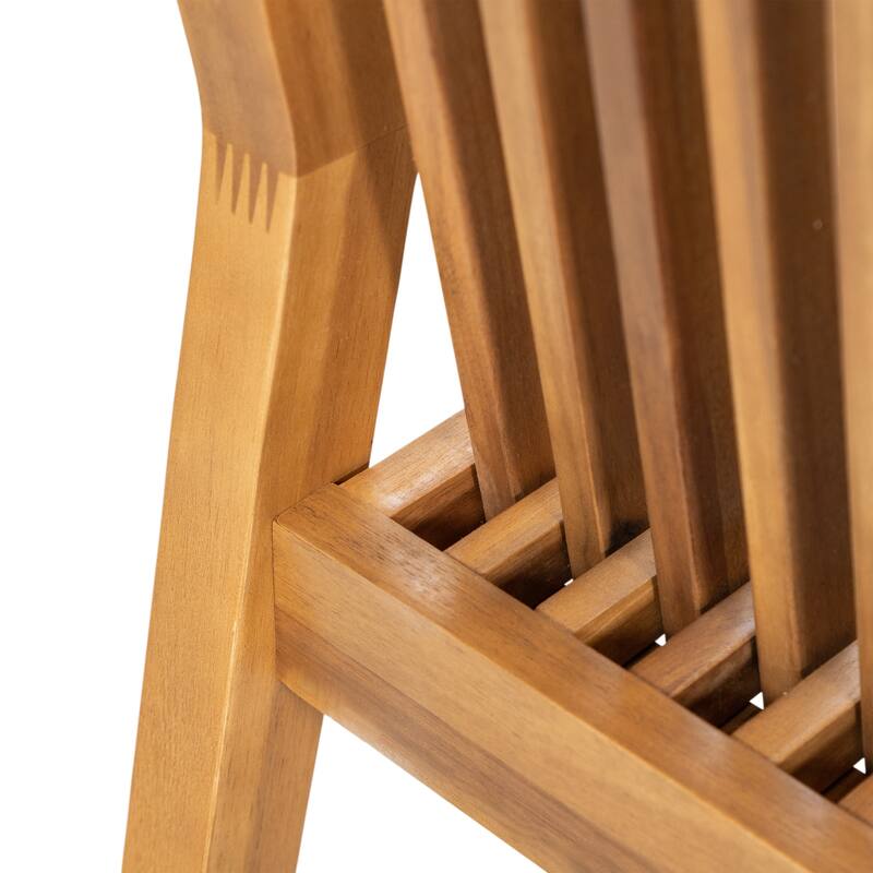 Roomfitters Patio Dining Chairs Set of 2, Acacia Wood Armchairs with Cushions, Outdoor Seating in Natural Finish