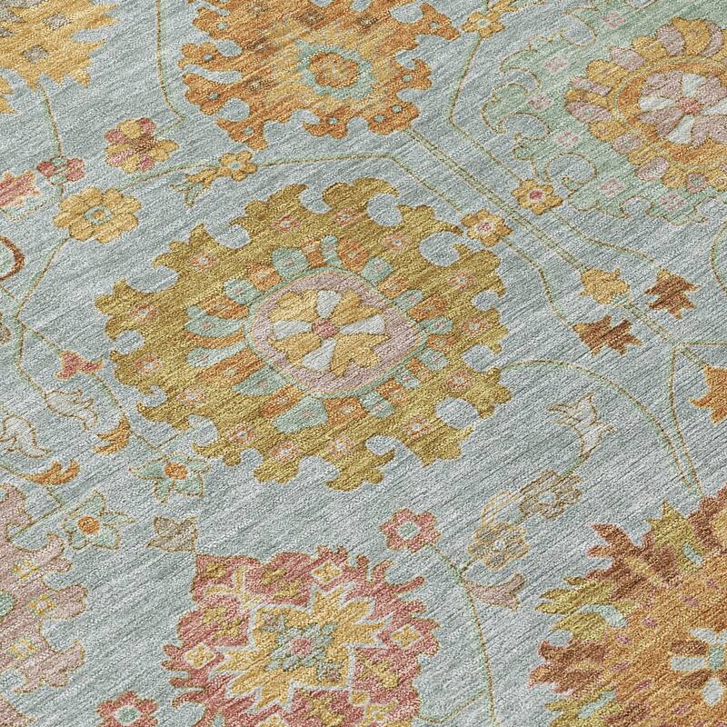 Machine Washable Indoor/ Outdoor Vintage Traditional Chantille Rug