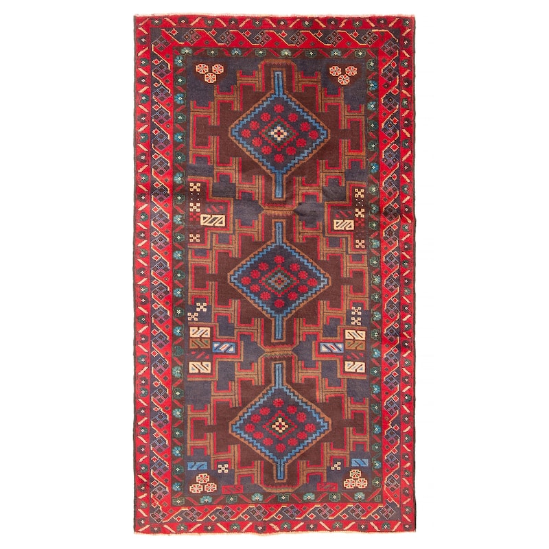 ECARPETGALLERY Hand-knotted Teimani Navy Wool Rug - 3'5 x 6'3 - 3'5 x 6'3 - Navy