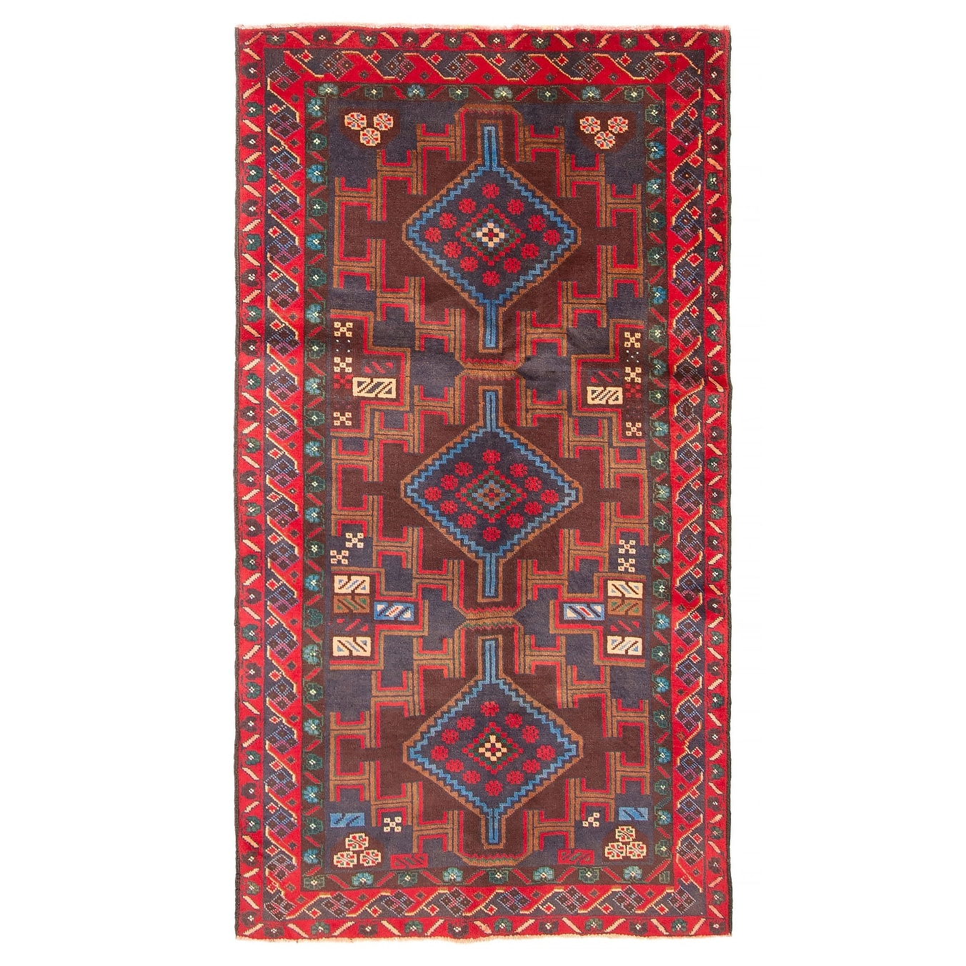 ECARPETGALLERY Hand-knotted Teimani Navy Wool Rug - 3'5 x 6'3