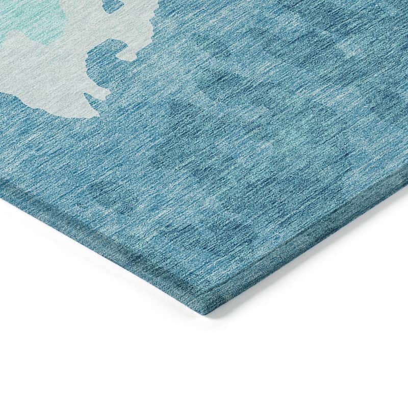 Machine Washable Indoor/ Outdoor Modern Abstract Chantille Rug