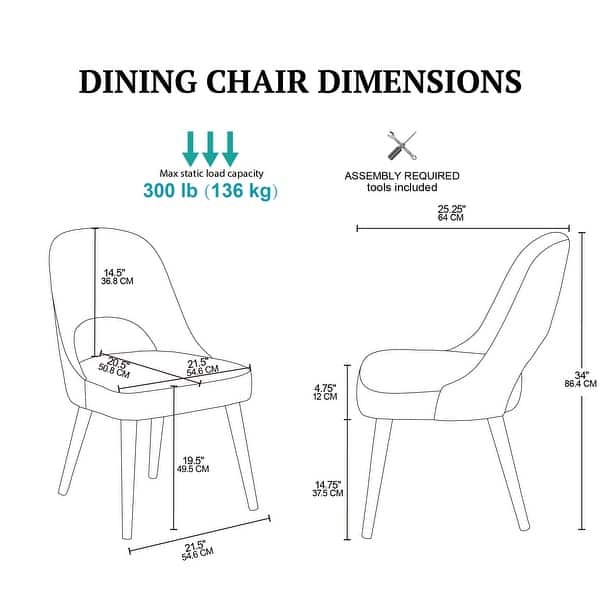 dimension image slide 0 of 2, INK+IVY Nola Upholstered Dining Side Chairs with Cutout Back design (Set of 2)