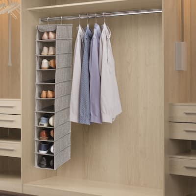 Richard's 10 Shelf Hanging Shoe Organizer - Gray Arrow Weave