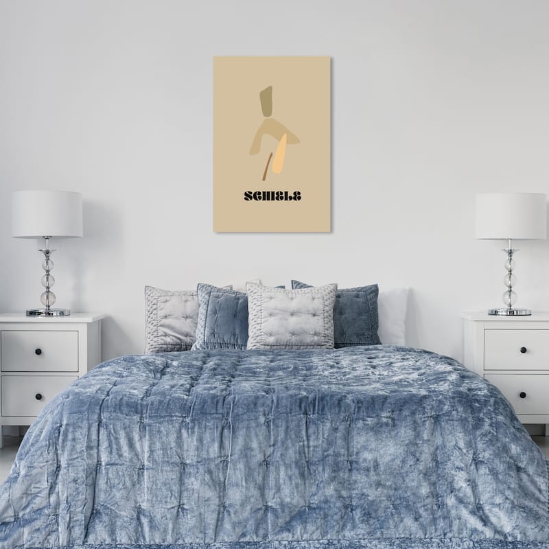 Wynwood Studio Canvas Abstract Egon Schiele Summary Brown and Tan Modern & Contemporary Wall Art Canvas Print - 36 x 24
