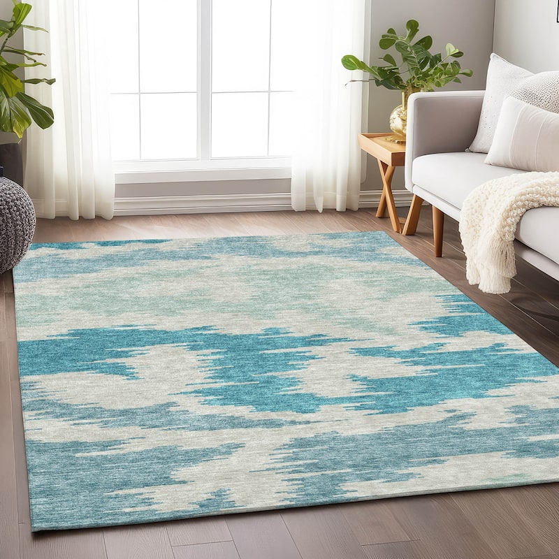 Premium Washable Super Soft Modern Chic Mayfield Rug - Teal - 5' x 7' 6" - Rectangle