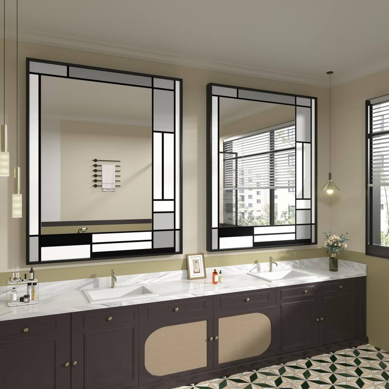 Window Pane Wall Decor Bathroom Vanity Mirror Mounted