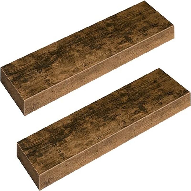 Floating Shelves - 7.9"D x31.5"W x 1.5"H - Rustic Brown