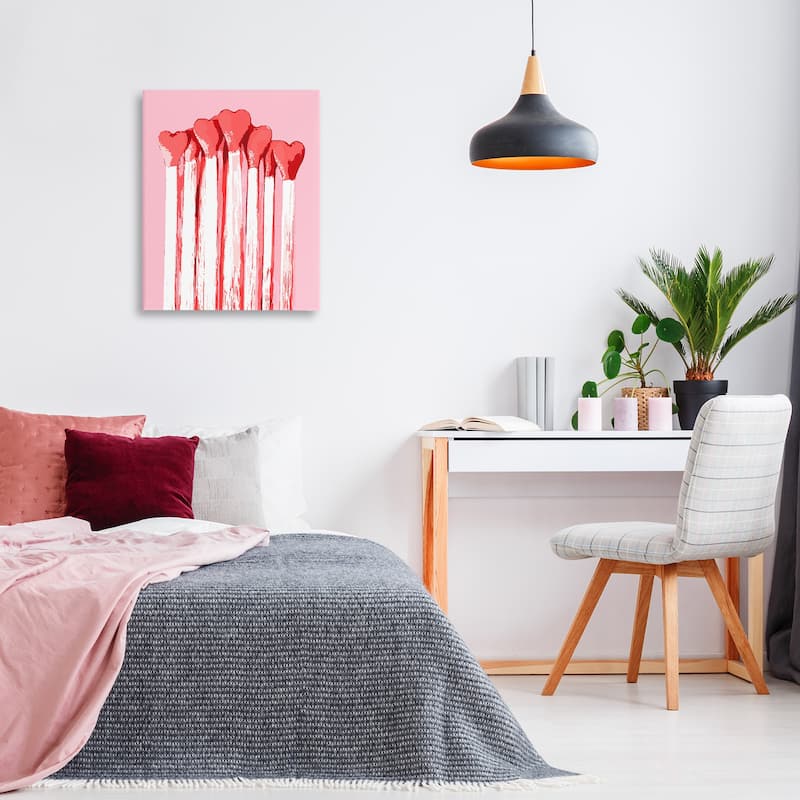 Stupell Pastel Pink Heart Matches Canvas Wall Art Design By Lil' Rue