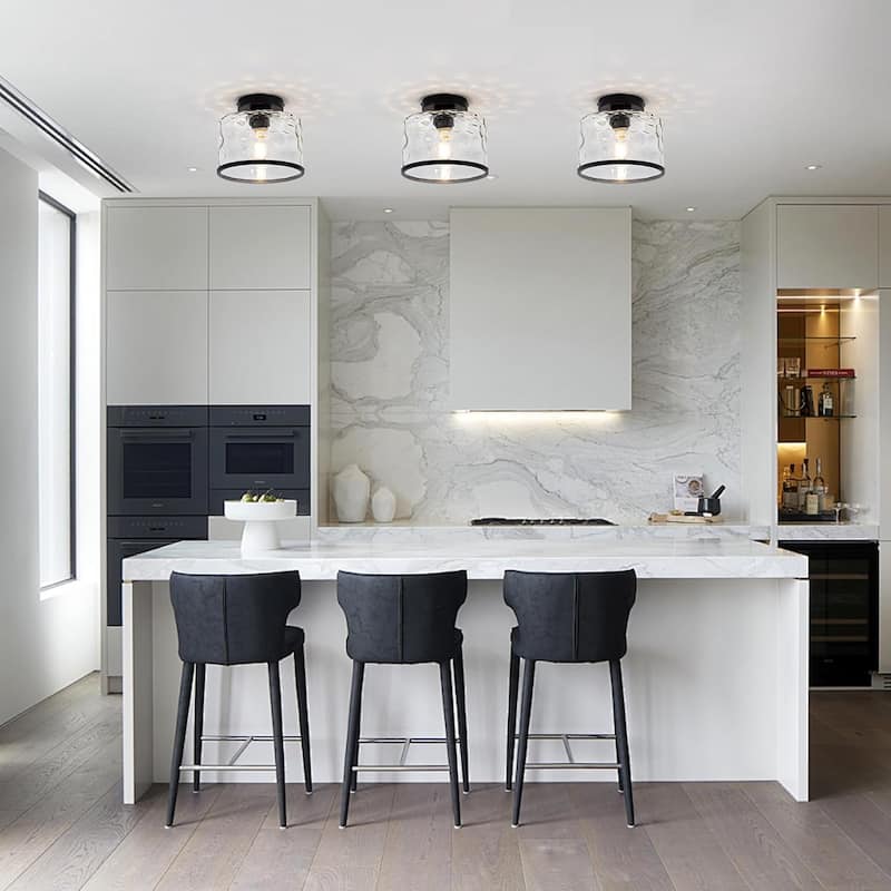 Industrial ceiling light black porch light glass, metal kitchen light