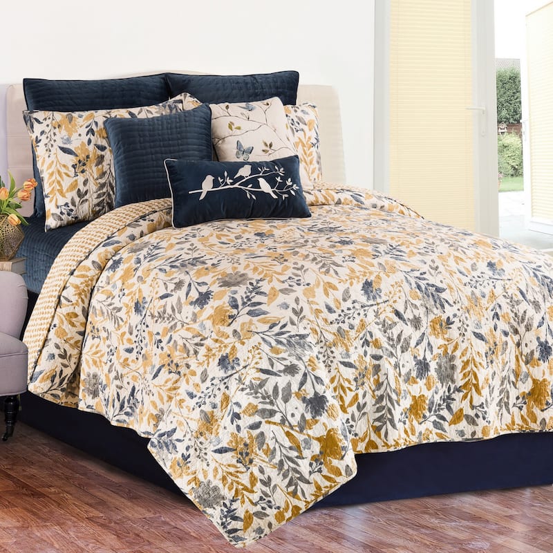 Natural Home Cotton Quilt Set - Reversible and Machine Washable