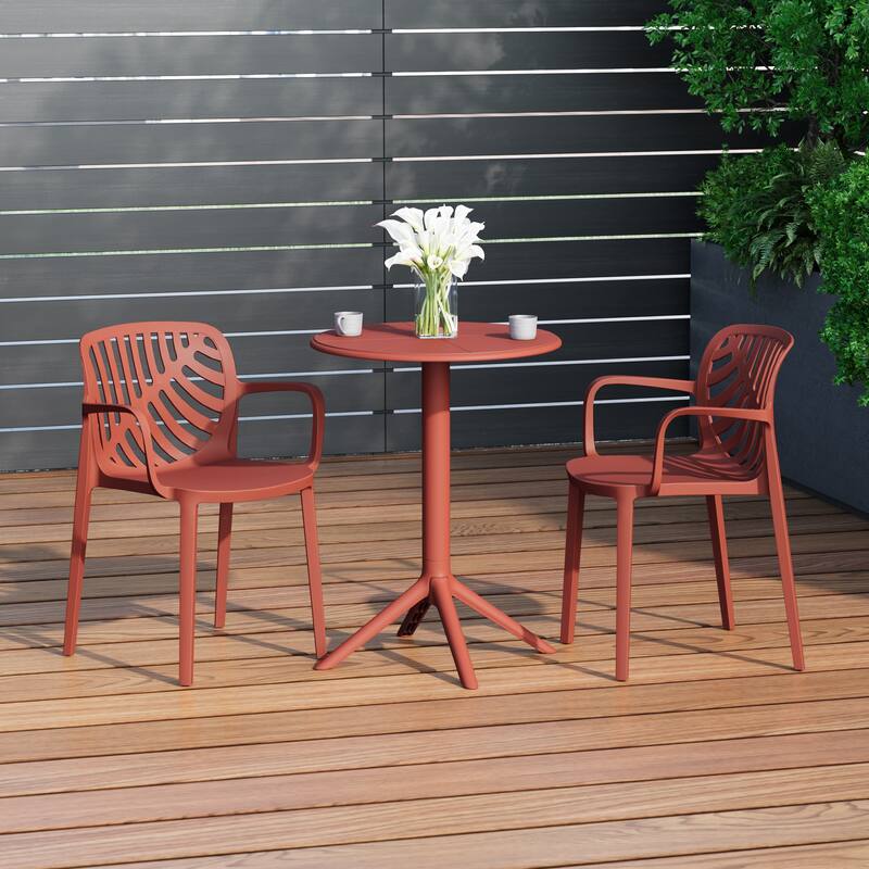 Frond and Form 2-Person Outdoor Round Bistro Dining Set
