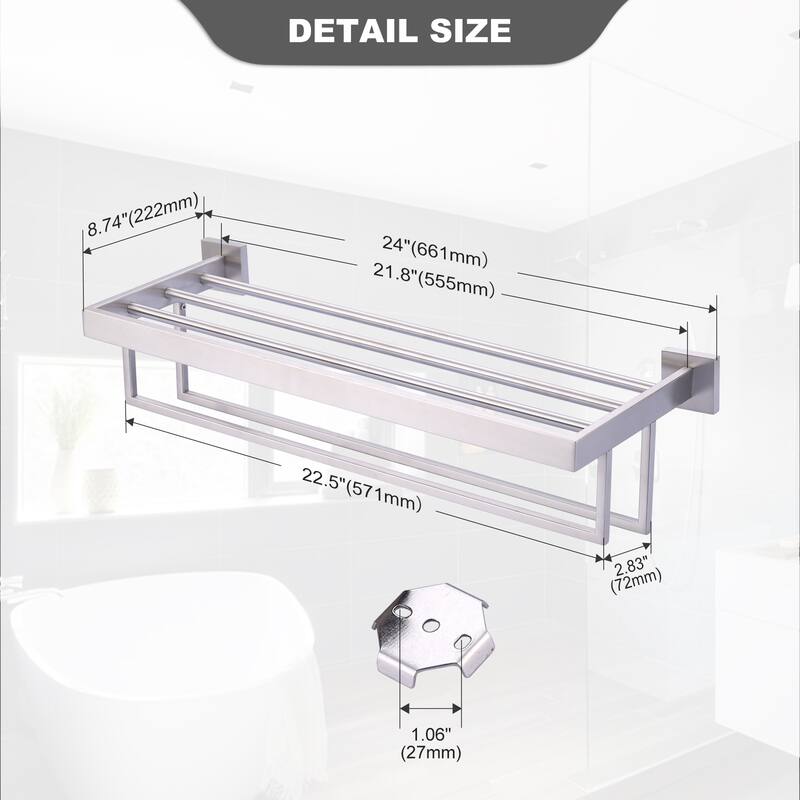 WOWOW 2-Tier Stainless Steel Bath Towel Rack