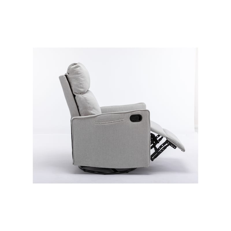 Cotton Linen Fabric Swivel Glider Recliner