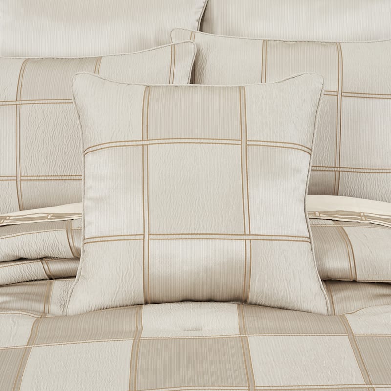 J. Queen New York Brando Ivory 20" Square Decorative Throw Pillow - Accent - Polyester - Ivory
