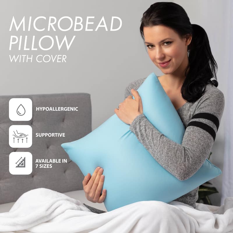 Throw Pillow Cozy Soft Microbead Sweat Baby Blue: 1 Pc
