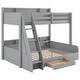 preview thumbnail 15 of 30, Wooden Bunk Bed Twin over Full Bunk Bed with 6 Up and Down Storage Shelves, LED, Charging Station, Stairs and Bottom Drawer