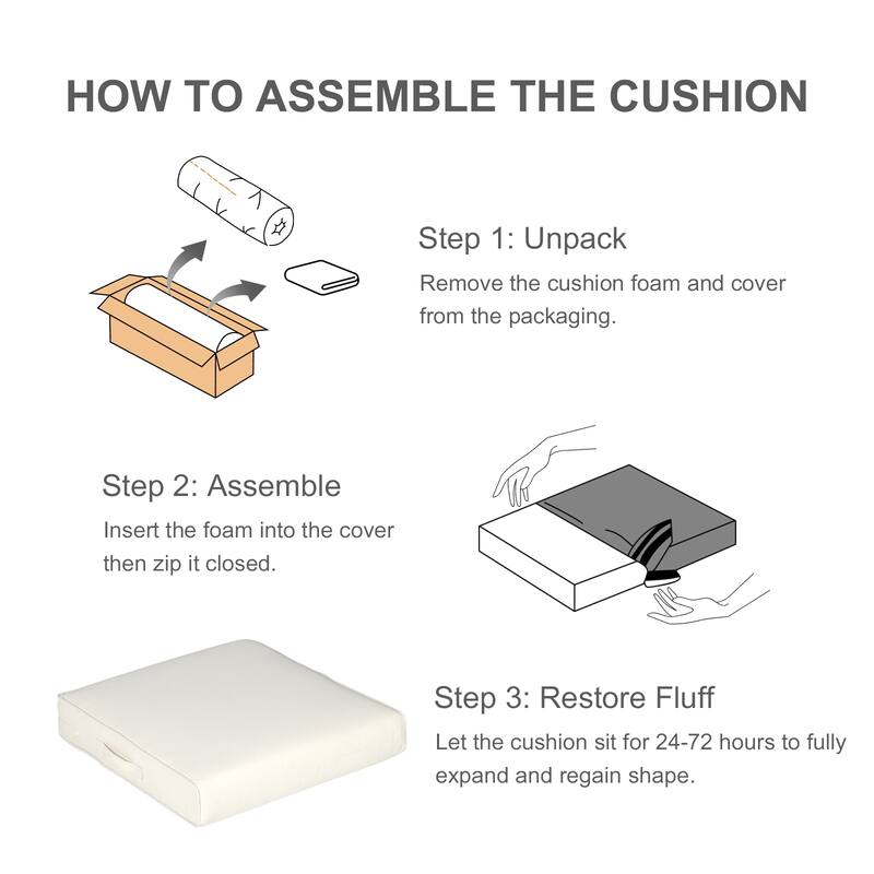 Aoodor Patio Chair Cushions Set of 2, Water Resistant Outdoor Seat Cushions with Handle and Ties, Square Corner Cushions