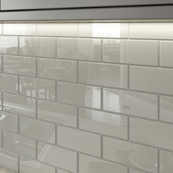 light gray matte subway tile