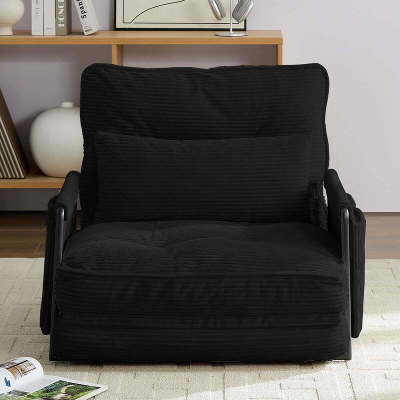 Mixoy Muti-Functional Folding Floor Sofa Bed,Lazy Sofa with Pillows,6 Position Adjustable Backrest-2+1