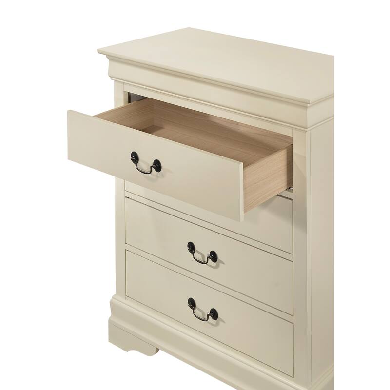 Passion Furniture Louis Phillipe Cherry 4 Drawer Chest of Drawers - 31"L x 16"W x 41"H