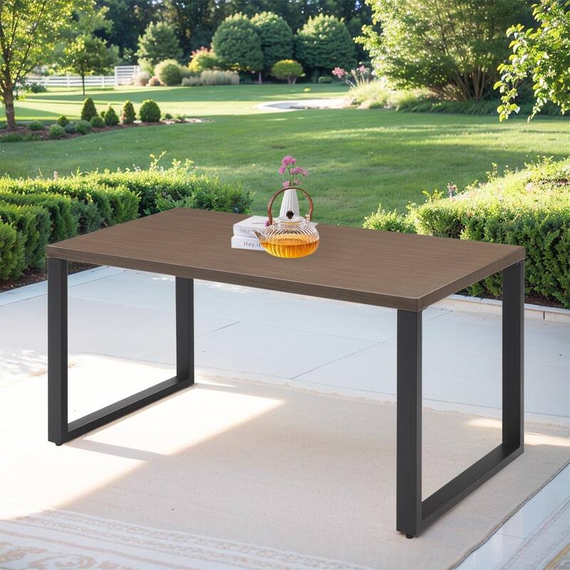 Outdoor Patio Coffee Table Furniture Table - Brown