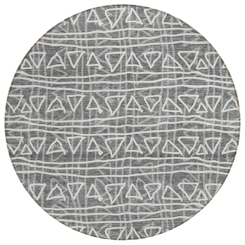 HomeRoots Geometric Transitional Rectangle Outdoor Rug
