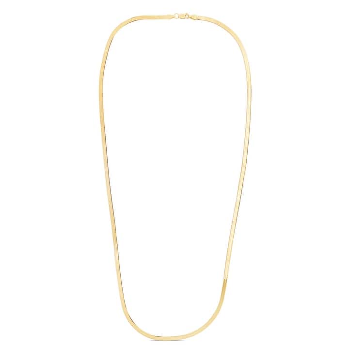Curata 10k Yellow Gold 2.8mm Polished Herringbone Chain Necklace (Lobster)