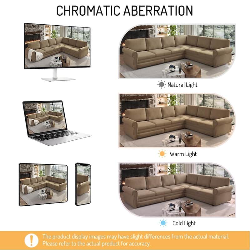 Homy Casa L-Shaped Sectional Sofa w/ Pull-Out Bed, Chenille Sleeper Couch w/ Nailhead Trim & Rolled Arm, Oversize