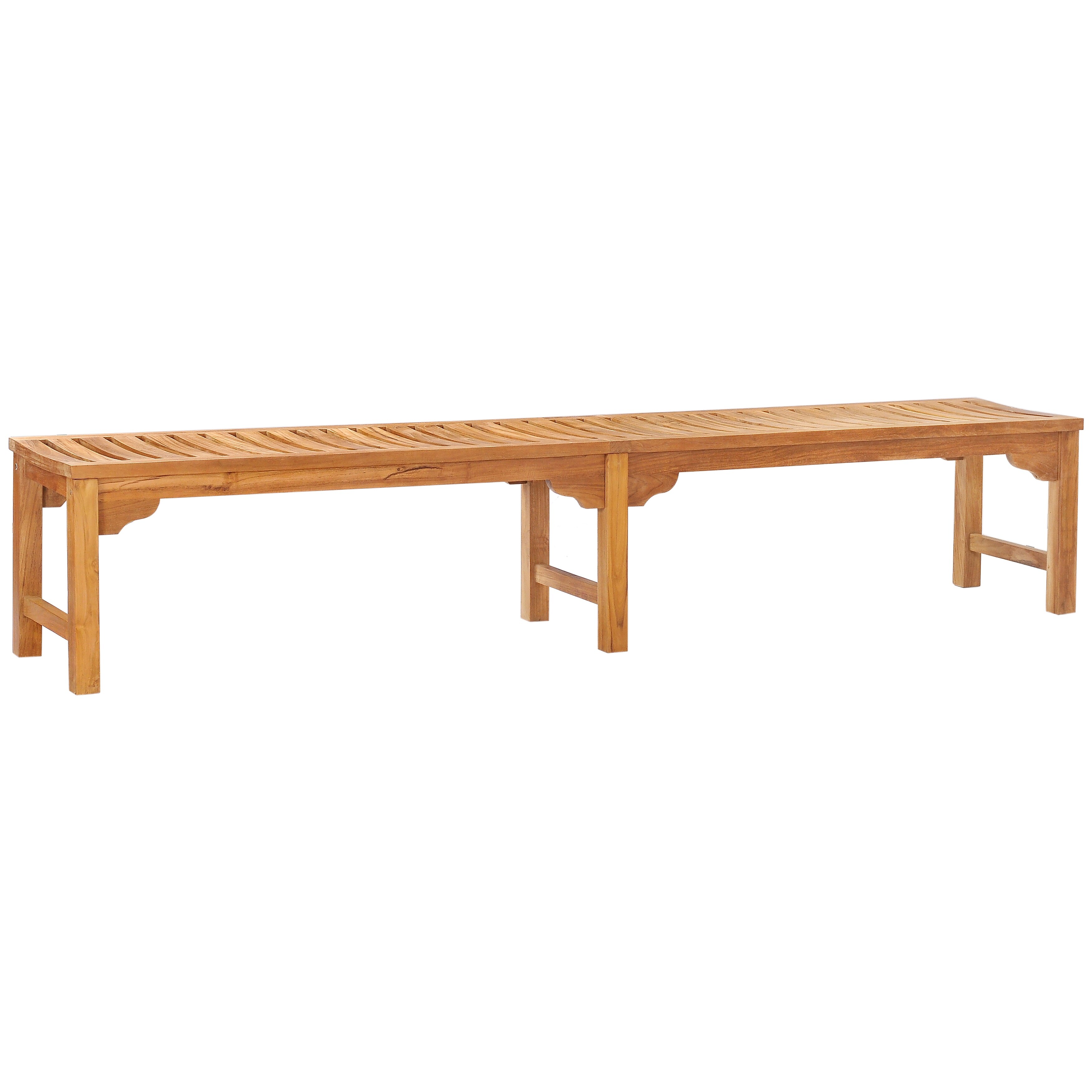 Shop Black Friday Deals On Chic Teak Santa Monica Outdoor Teak Wood Backless Outdoor Bench 10 Foot Overstock 31488320