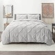 preview thumbnail 101 of 175, Nestl Pinch Pleat 3-piece Duvet Cover Set Light Gray Lavender - California King