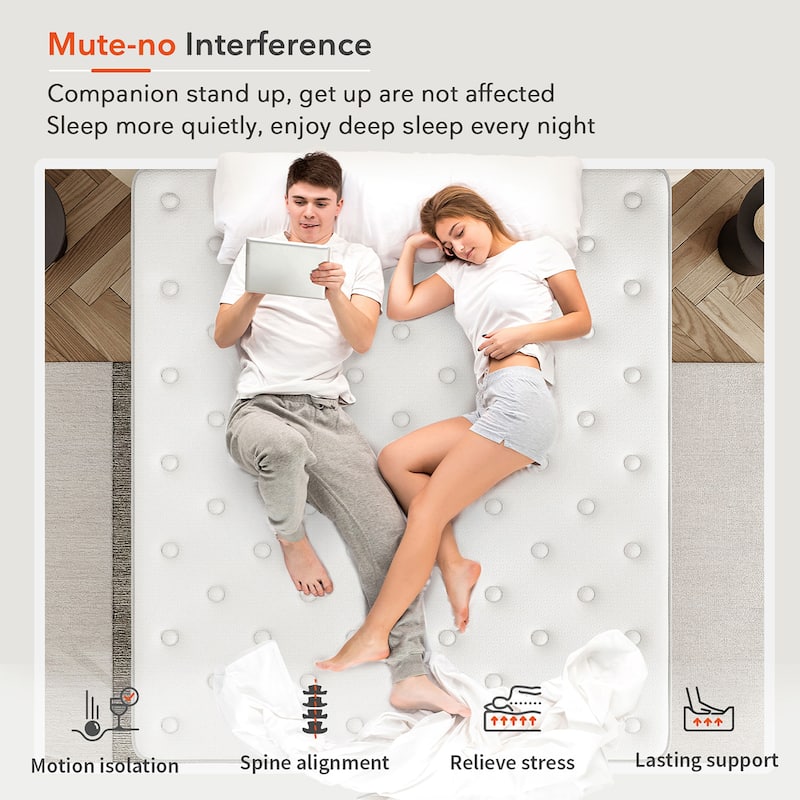 Sweetnight 12 inch Pocket Spring Hybrid Mattress in a Box