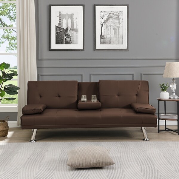 Leather loveseat sleeper sale
