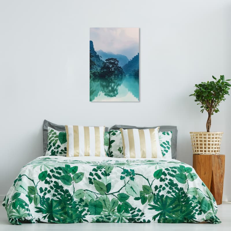 Wynwood Studio Canvas Nature and Landscape River Water and Teal Green and Tropical Wall Art Canvas Print - 36 x 24