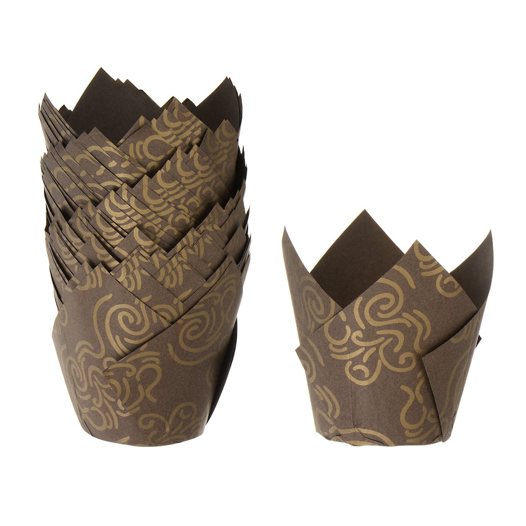 50Pcs Tulip Cupcake Liners Standard Paper Baking Cups Greaseproof