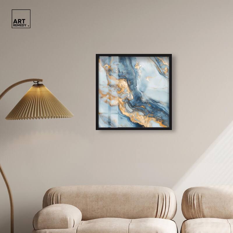 Golden Cloud Marble Shadowbox by Art Remedy