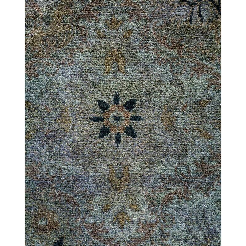 Overton Hand Knotted Wool Vintage Inspired Modern Contemporary Overdyed Gray Runner Rug - 3' 0" x 10' 2"