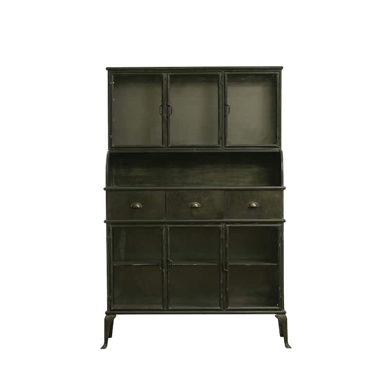 Antique Black Metal Cabinet - Black