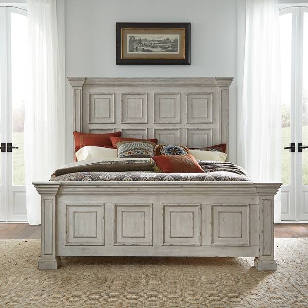 slide 2 of 7, Big Valley Whitestone Distressed King Panel Bed King
