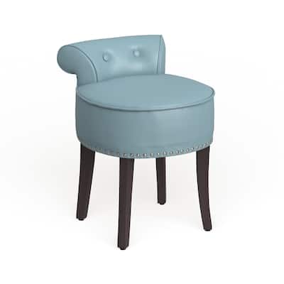 SAFAVIEH Georgia Teal Vanity Stool - 17.9" x 19" x 22.8"