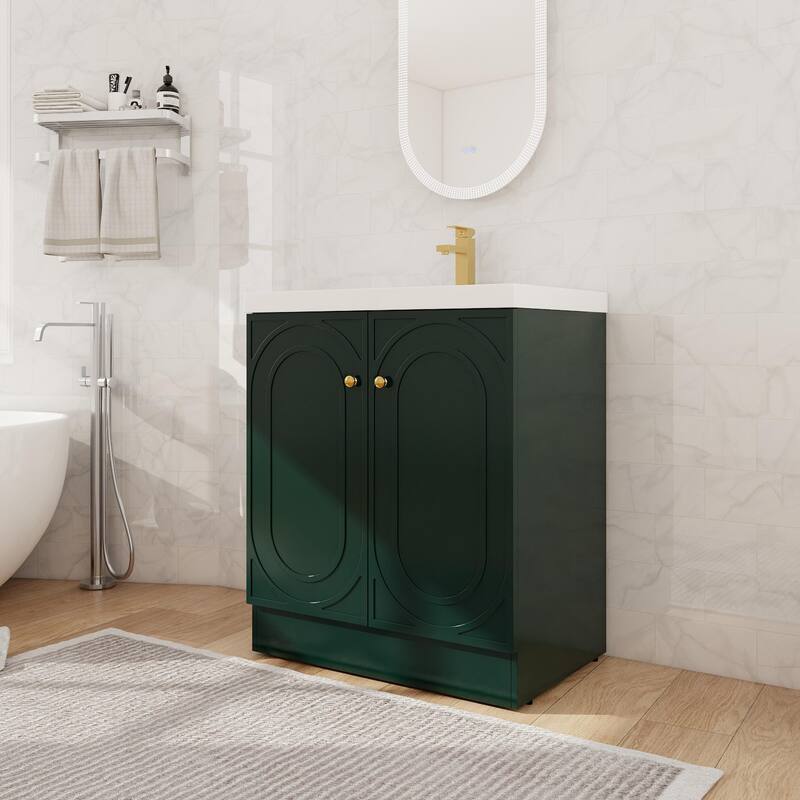 Beingnext 24"/30"/36" Bathroom Vanity with Sink, Freestanding Bathroom Vanity with Soft Close Door and Adjustable Shelf