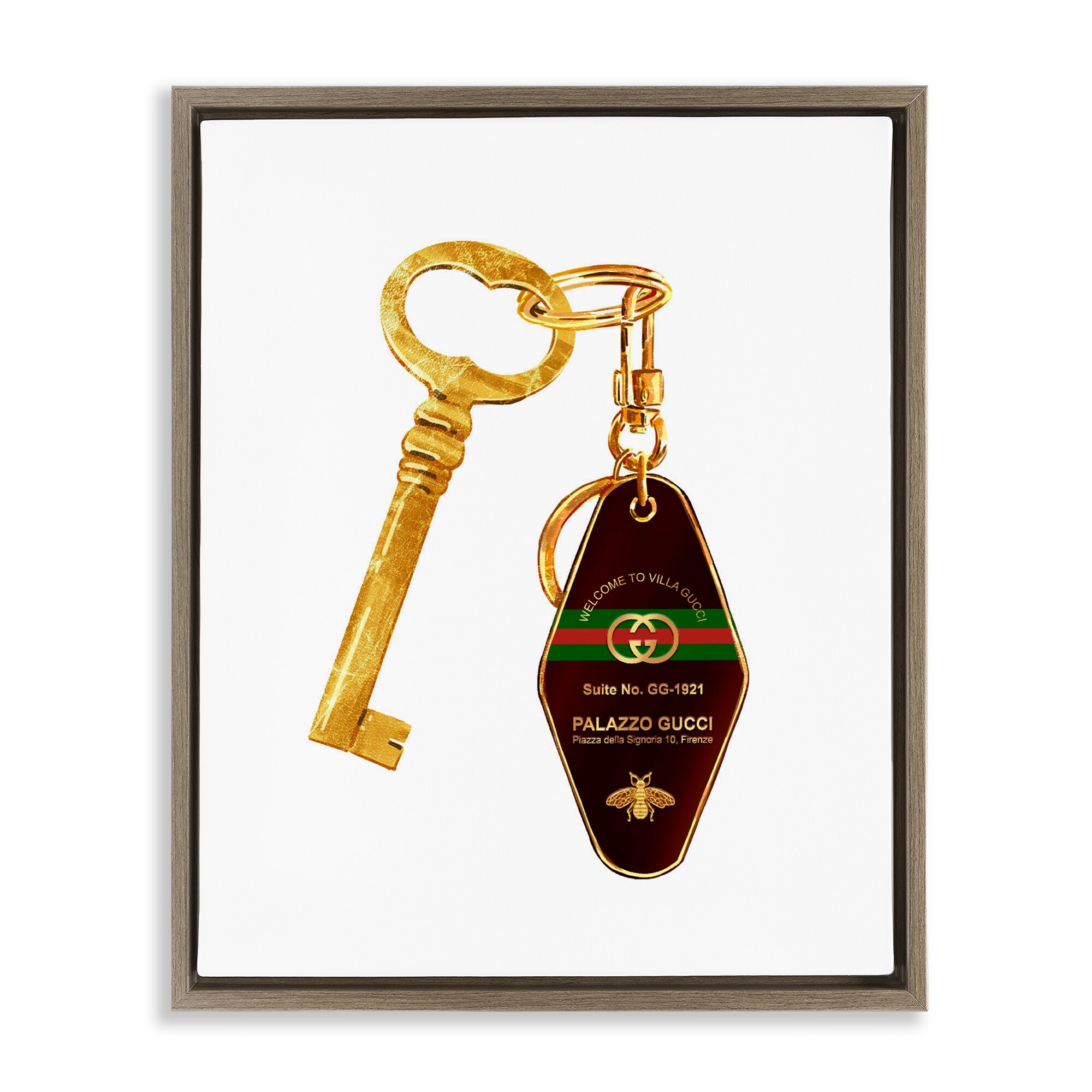 Stupell Luxury Hotel Key Framed Floater Canvas Wall Art Design By Ziwei Li