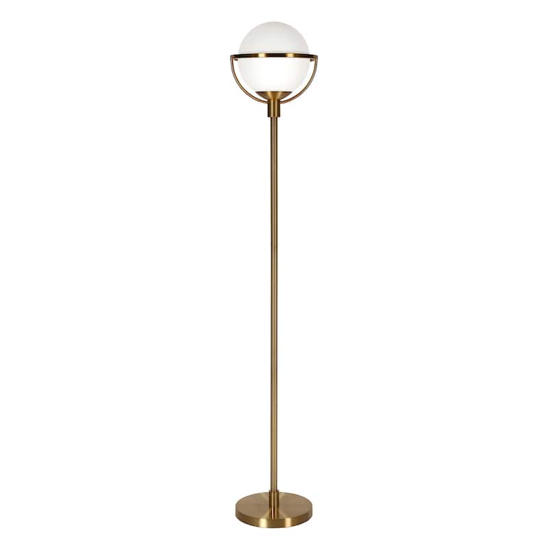 Cieonna Brass Globe and Stem Floor Lamp