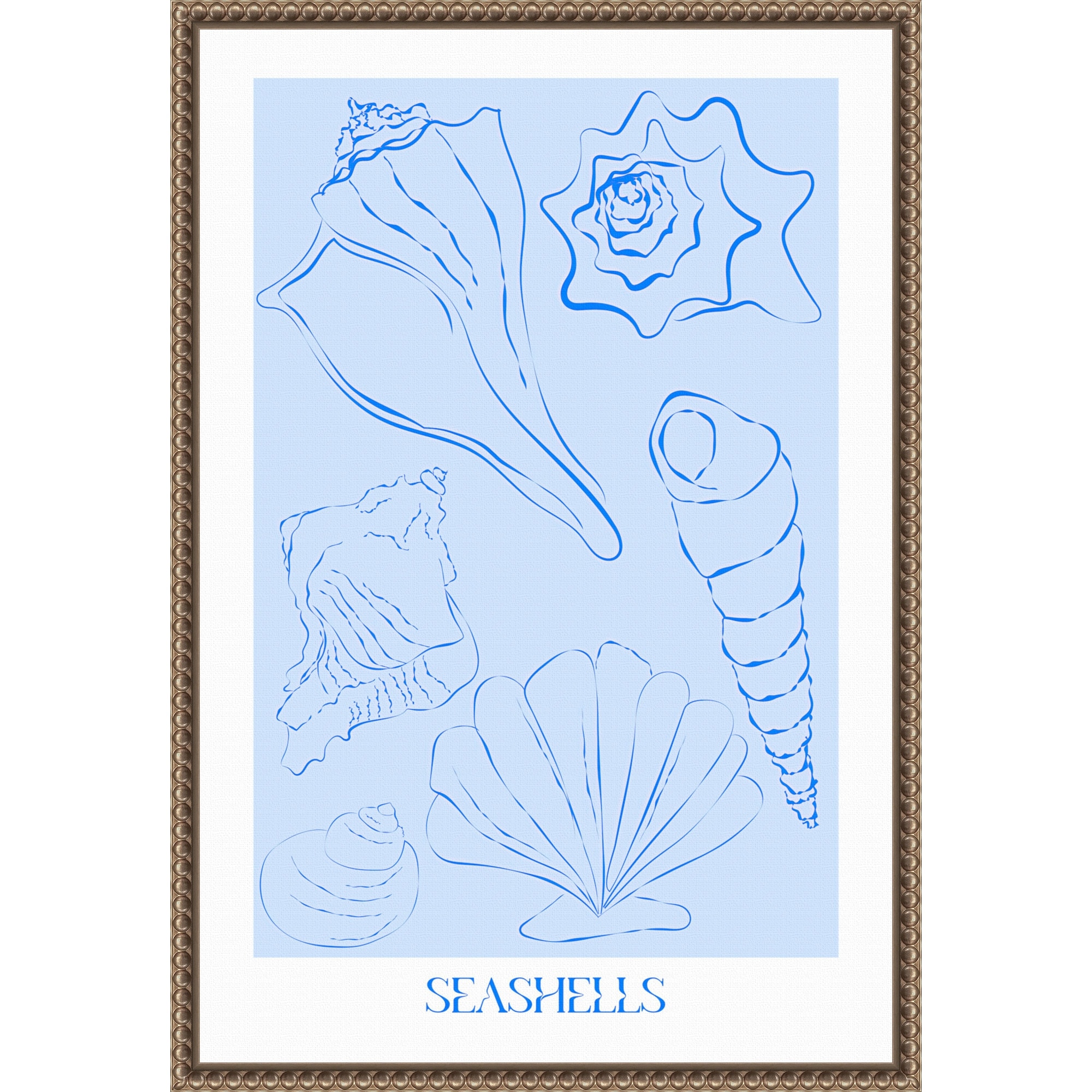 Seashells by Treechild Framed Canvas Wall Art