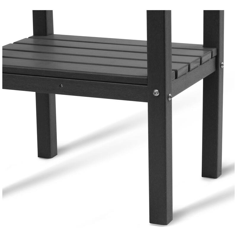 Polytrends Laguna Hdpe All Weather Outdoor Patio Two Shelf Square Table