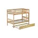 preview thumbnail 18 of 16, Twin Over Twin Rubber Wood Bunk Bed with Trundle, Convertible into 2 Twin Size Beds